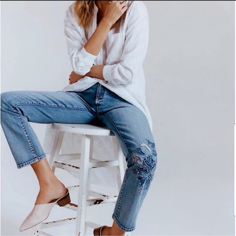 Pilcro Light Blue Straight Leg Jeans - Picture 11 of 14